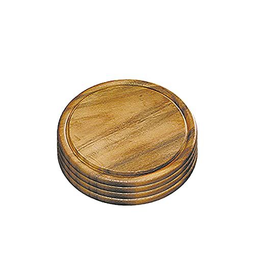 TS Exclusiv Vleesborden Acacia Rond 25 cm - 4 Stuks