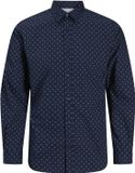 Jack & Jones Formeel overhemd Slim Fit Lange mouw Biologisch katoen/Polyester Gestipt Navy Blazer