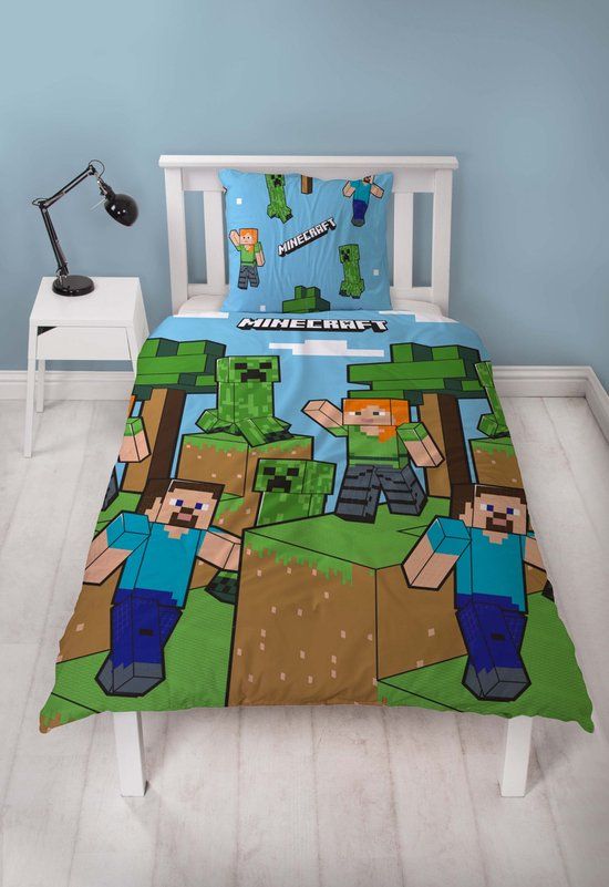 4KidsOnly Minecraft Dekbedovertrek Eenpersoons 140x200 cm Polyester Multi Colour