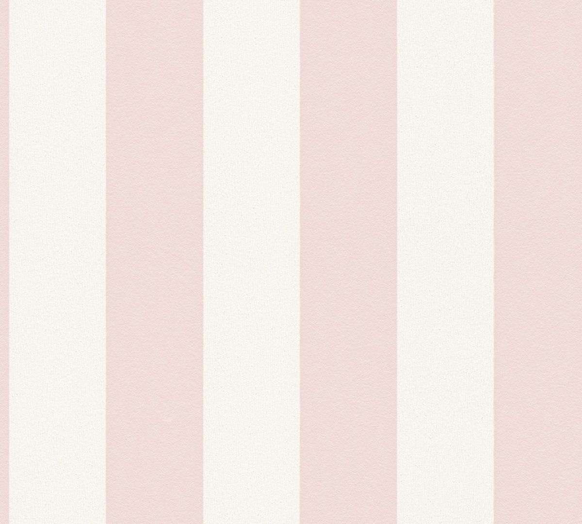 A.S. Création Trendwall 2 Strepen Behang - roze wit - 1005 x 53 cm
