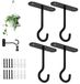 4 Pièces Crochet de Suspension pour Plantes - Métal Noir 10 cm