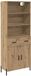 vidaXL Highboard Artisan Eiken 69,5 x 32,5 x 180 cm Bewerkt hout