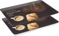 5five Dienbladen/Serveerbladen Rechthoekig Koffie Zwart 30 x 22 cm (2 stuks)