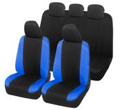 Auto Lupex Auto Accessori Autostoelhoezen, compatibel met Panda 2. 169 en 319, serie 319, polykatoen, complete set (zwart - koningsblauw met volledige rugleuning)