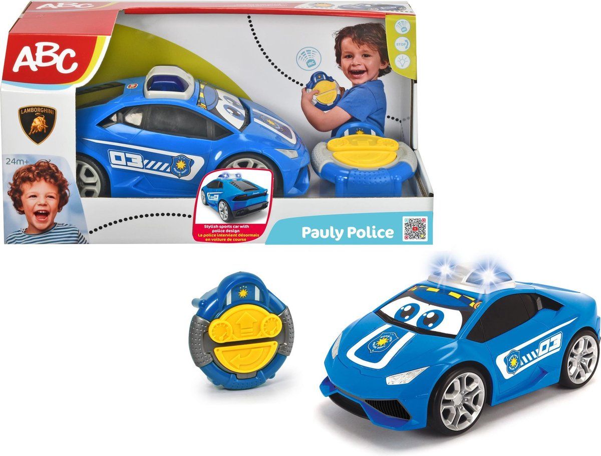 Dickie Toys ABC IRC Pauly Politie 27 cm - Bestuurbare auto - Blauw