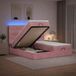 Prolenta Maison Exclusive Lit Ottoman exclusif, avec matelas et éclairage LED rose, dimensions 180 x 200 cm, revêtement en velours