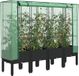Maison Exclusive - Lit de jardin surélevé avec housse de serre, aspect rotin, 160x40x140 cm