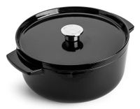 KitchenAid Braadpan 26cm - geëmailleerd gietijzer - onyx zwart - rond