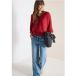blouse à manches 3/4 avec encolure fendue