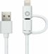 Muvit 2 in 1 Lightning en Micro-USB veer-oplaad- en synchronisatiekabel 1m Wit