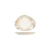 H&H Eris ovaal bord van porselein, 22 cm, modern design, elegant, voor het serveren van gerechten, beige