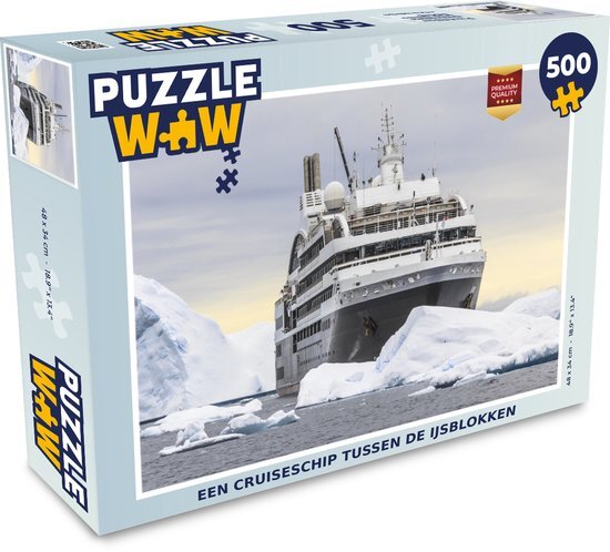 MuchoWow Puzzel Een cruiseschip tussen de ijsblokken - Legpuzzel - Puzzel 500 stukjes - Sinterklaas cadeautjes - Sinterklaas voor grote kinderen