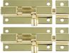 AMIG schuifslot/plaatgrendel - 2x - staal - 6 x 2.75 cm - met messing afgewerkt