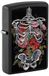 Zippo Stormaansteker, Skelett Embroidery, matzwart, textuurprint, navulbaar, herbruikbaar, windbestendig design, cadeaudoos, gemaakt in de VS