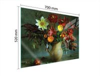 TMK ArtDeko Serie Plaque de protection en verre pour cuisinière 70x52 cm motif floral