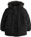 Next - Jongens - Regenbestendige zware parka met rand van imitatiebont - Zwart