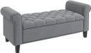 Homcom Pouf de rangement - Polyester - 126x48,5x57cm - Gris