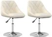 vidaXL Draaibare eetkamerstoelen set van 2 fluwelen crème
