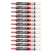 Pentel Maxiflo marker, droog uitwisbaar, smal, wigvormige punt, rood, 12 stuks