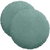 vidaXL Zitkussens 2 stuks zeegroen ø 40 x 13 cm fluweel