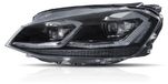 Golf 7 MK7 set de phares à LED 2013-2017 - 2 pièces - design 7.5 - feux de circulation diurne (DRL) - lentille bifocale - 12V - TSI Argent