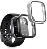kwmobile 2x hoes compatibel met Amazfit Bip 6 hoesje - Cover van kunststof en glas - Hoesje voor activity tracker - In zwart/zilver