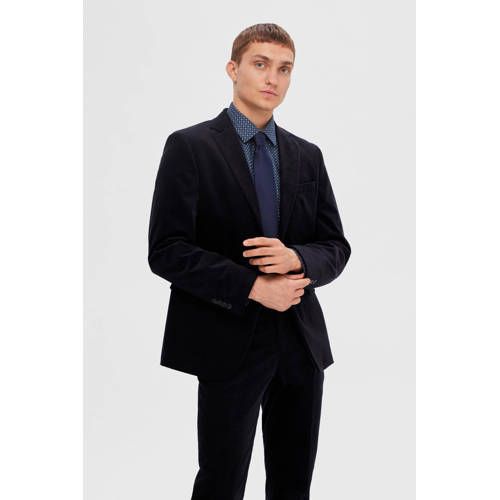 SELECTED HOMME Slim Fit Overhemd - SLHSLIMSOHO - Dark Navy with All Over Print