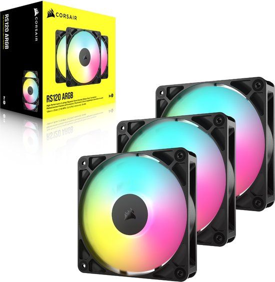 Corsair RS120 ARGB Case Fan - 12 cm - Black - 3 Pack