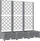 vidaXL Plantenbak met latwerk lichtgrijs 120x40x121,5 cm