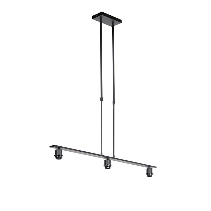 QAZQA Combi 3 Deluxe Hanglamp Zwart - Zonder Kap