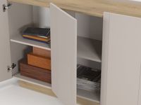 Vente-unique Buffetkast met 4 deuren - Beige en Natuurlijk licht ANARZA