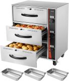 VEVOR Commerciële Elektrische Ladewarmer, Roestvrijstalen Voedselwarmer met 3 Laden