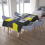 Bonamaison Tafelkleed, Anti-Mold, Sneldrogend, Waterdicht, 100% Polyester Tafellaken, Neon Geel, Rook, 140 x 200 Cm