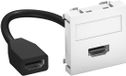 OBO Bettermann Multimediadrager HDMI met kabel, bus-bus 45x45mm polycarbonaat zuiver wit RAL 9010