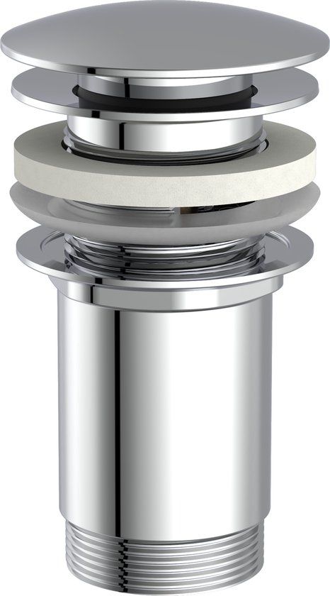 KIRCHHOFF Drukknop pop-up waste - Chroom - 1 1/4"