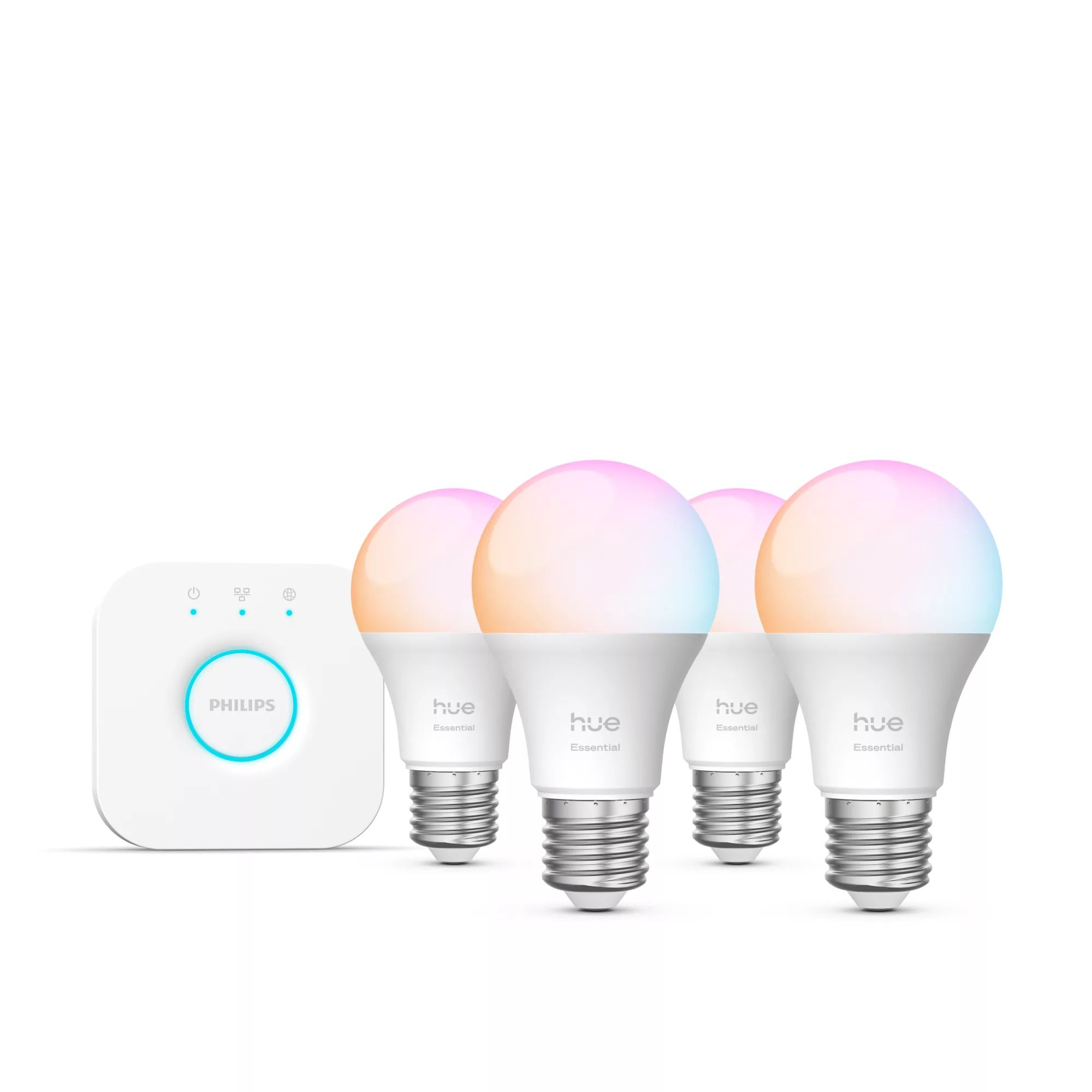 Philips Hue White and Color ambiance Essential starter kit: 4 slimme E27 lampen (806 lm)