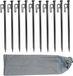 Bol 25 cm sardines de tente - 10 pièces en set - sardines robustes en acier forgé avec sac de transport - tentes de camping, extérieur, pêche, chasse - noir