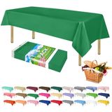 ZIMPLEWARE Groen standaard wegwerp plastic feesttafelkleed [6 stuks] 54 x 108 inch rechthoekige tafelhoes voor binnen en buiten