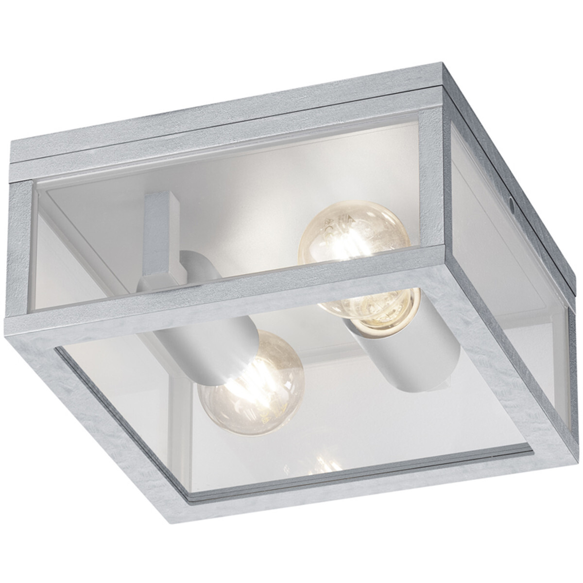 BES LED LED Tuinverlichting - Tuinlamp Plafond - Trion Garinola - E27 Fitting - 2-lichts - Mat Grijs - Aluminium