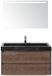 BES LED Dante Badmeubelset 100 cm - Tabacco - Wastafel Hardsteen Wit Lucca met Sence Spiegel