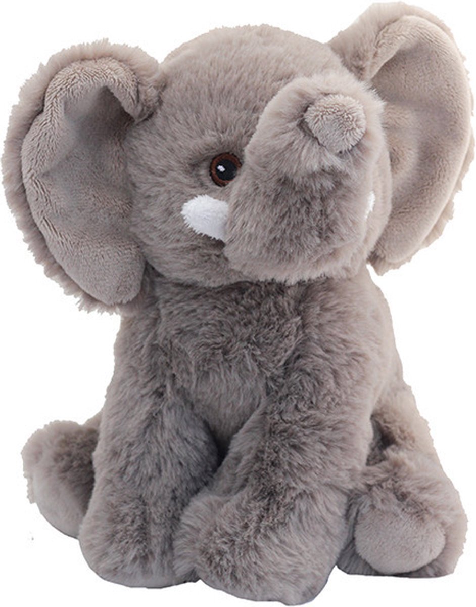 Nature Planet Pluche knuffel olifant van 19 cm - Speelgoed knuffeldieren olifanten