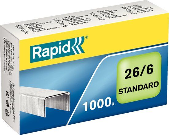 Rapid Standaard Gegalvaniseerd 26/6 Nietjes - 1000 Nietjes
