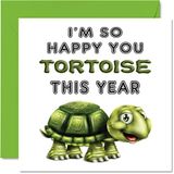 Leraar Dank U Kaarten - I'm So Happy You Tortoise Dit Jaar - Bedankje Kaarten voor Leraar Haar of Hij, Humoristische Leraar Waardering Kaart, 145mm x 145mm Bedankt Wenskaarten voor Leraren Geschenken