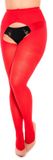 Glamory Ouvert Open Panty 60 Den Rood Maat 2XL