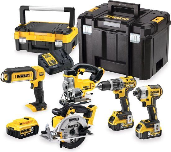 DeWALT DCK551P3T Accu Combiset 5-delig Brushless 18V XR 5.0Ah | TSTAK