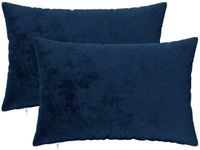vidaXL Taie d'oreiller Heerlen Flanelle Bleu marine 50 x 75 cm (2 pièces)