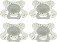 Difrax Fopspeen Natural - 12 tot 18 Maanden - Sterretjes & Transparant - 4 Stuks