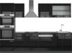Vicco R-Line Complete keukeneenheid – 300 cm met hoge kast, zonder werkblad Hoogglans zwart/antraciet