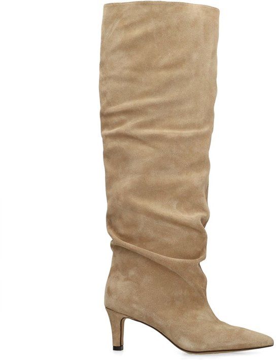 Sacha - Dames - Beige suède hoge laarzen - Maat 40
