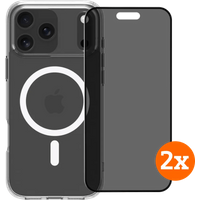 BlueBuilt Cover MagSafe iPhone 17 Pro Max Transparant + Privacy Protector Duo Pack